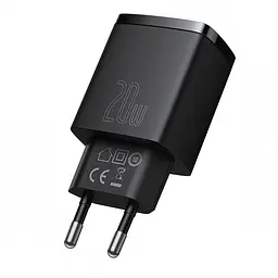 Зарядний пристрій Baseus Compact Quick Charger USB+Type-C 20W Чорний (CCXJ-B01) - мініатюра 3