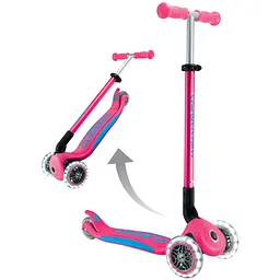 Самокат Globber Elite Lights 3+ колеса з підсвіткою 50 кг фуксія (439-610-3) - мініатюра 14