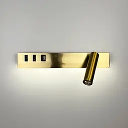 Латунне бра Line F з поворотним спотом справа + розʼєм USB Арт. WJ 028/2 L AB (лівий) - мініатюра 4