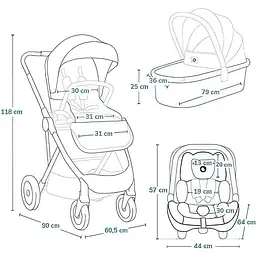 Коляска Lionelo Amber Plus 3 в 1 Green Forest (LO-AMBER PLUS 3IN1 GREEN FOREST) - мініатюра 6