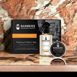 Подарунковий набір для гоління Barbers Orange & Amber: крем для гоління 100 мл + лосьйон для гоління 250 мл (289417) - мініатюра 4
