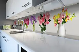 Кухонний фартух Яскраві Квіти вінілова наклейка ПВХ букети Рожевий 60х300 см Happy Pocket Z180661 - мініатюра 6