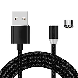 Магнітний кабель для зарядки телефону, чорний, Micro USB, з підсвіткою