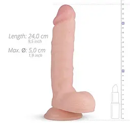 Фалоімітатор EasyToys Glynn, 24 см (тілесний) - мініатюра 2
