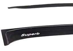 Дефлектори окон ветровики Skoda Superb I 2001-2008 Седан Скотч 3M Voron Glass - мініатюра 3