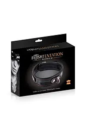 Нашийник із натуральної шкіри Fetish Tentation Premium Patent leather choker, кріпильне кільце - мініатюра 3