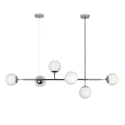 Люстра стельова Levistella 7529802-6 CR+WH, E27, хром, білий, сучасний стиль, 6 плафонів, діаметр 130 мм