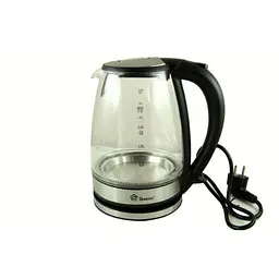 Електричний дисковий скляний чайник Domotec MS-8110 електричний чайник чорний