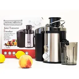 Соковитискач центрифужний Royalty Line PJ-19001 700 Вт нержавіюча сталь + контейнер для соку 0.45 л сріблястий - мініатюра 5