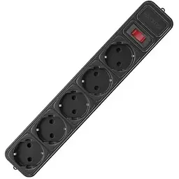 Мережевий фільтр живлення Maxxter SPM5-G-10B чорний, 3 м кабель, 5 розеток (SPM5-G-10B)