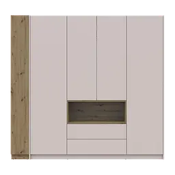 Шафа для одягу з нішею та етажеркою Doros Дейл Кашемір/Дуб Артізан 4 ДСП 234х52х220 (42005159) - мініатюра 6
