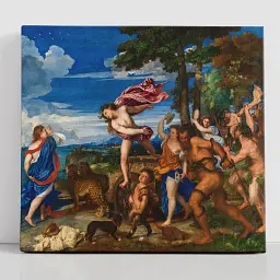 Інтер'єрна картина Вакх і Аріадна, Тіціан, Titian, Bacchus and Ariadne, інтер'єрний декор, 60×66 см (id6981)