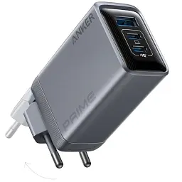 Мережевий зарядний пристрій Anker PowerPort GaNPrime 100W 2xUSB Type-C, USB Type-A Silver (A2688341)