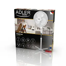 Вентилятор підлоговий Adler AD 7305 диметр 40 см на підставці, потужність 90 Вт - мініатюра 6