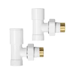 Комплект радіаторних кутових кранів Karro KR-32000 верхні 1/2" Білий 30412