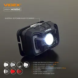 Налобний ліхтар Videx VLF-H025C [144616] - мініатюра 6