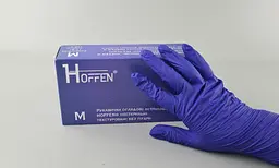 Рукавички одноразові нітрилові кобальтові HOFFEN, розмір M, 100 шт, неопудрені, для огляду, клінінгу та сервісу - мініатюра 3