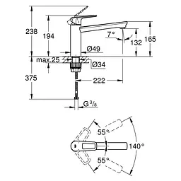 Змішувач для кухні Grohe BauLoop 31706000 Хром - мініатюра 2