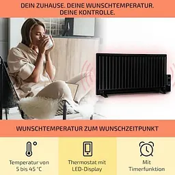 Масляний обігрівач OneConcept Wallander 1000W (10033103) - мініатюра 3