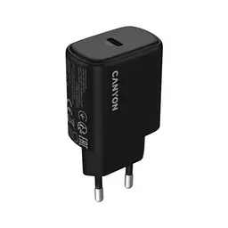 Зарядний пристрій Canyon OnCharge 250 25 Вт 1xPD EU чорний (CNE-CHA250-11) - мініатюра 1