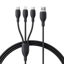 Кабель Baseus Ultra-Fast 3in1 Fast Charging Cable USB для MicroUSB+Lightning+Type-C 3.5A 0.8m P10376303121-01 Black