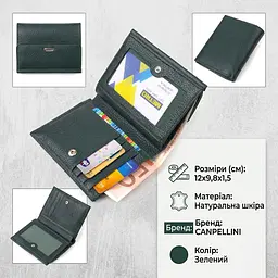 Місткий гаманець для жінок середнього розміру з натуральної шкіри Canpellini 21812 зелений - мініатюра 3