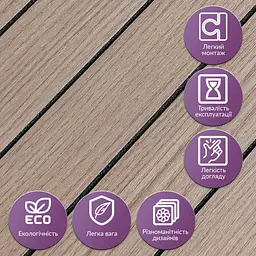 Покриття вінілове самоклеюче 3D рейки Sticker Wall 600х600х2 8мм Тик горіховий SW-00002202 - мініатюра 5