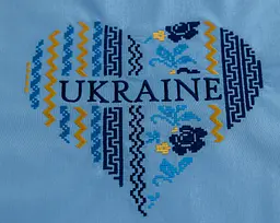 Шопер з вишивкою Серце України Блакитний, екосумка лляна, сумка з вишивкою - мініатюра 4