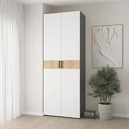 Шафа для одягу з двома штангами С-7.4 Антрацит/Білий Idea