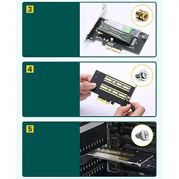 Контролер плата розширення Ugreen CM302 M.2 M-Key+M.2 B-Key to PCI-E 3.0 х 4 Expansion Card (70504) - мініатюра 2