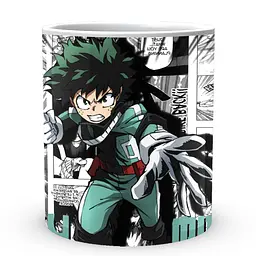 Кухоль GeekLand Моя геройська академія My Hero Academia Ізуку Мідорія на фоні манги MHA 02.518 330 мл білий - мініатюра 2