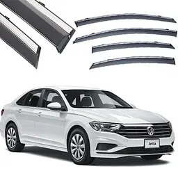 Дефлектори вікон вітровики Benke для Volkswagen Jetta (Sagitar) Mk7 2019- Хром Молдинг З Нержавіючої сталі (BVWST1923-W/S)