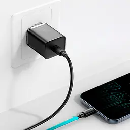 Мережевий зарядний пристрій Baseus Super Silicone PD Charger 1Type-C 20W CCSUP-B01 Black - мініатюра 8