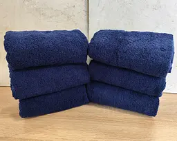 Набір турецьких махрових однотонних рушників Zeron 6 штук 50х90 Dark Blue щільність 500 г/м2 - мініатюра 4