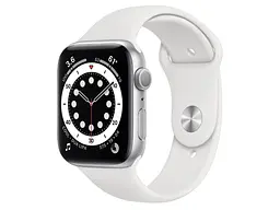 Смарт-годинник Apple Watch Series 6 44mm Silver Aluminum Case with White Sport Band (M00D3) - мініатюра 1