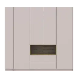 Шафа для одягу з нішою та етажеркою Doros Дейл Кашемір/Дуб Артизан 4 ДСП 234х52х220 (44900340) - мініатюра 2