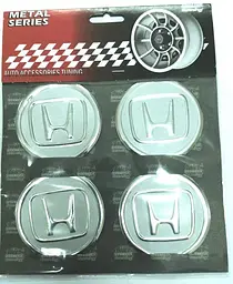 Наклейка на ковпак Honda 60 мм хром 4 шт