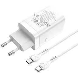 Зарядний пристрій Hoco Type-c to Type-c Cable Starlight N23 45 ватів біле - мініатюра 6