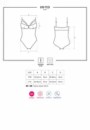 Мереживне боді з доступом Obsessive 818-TED-1 teddy XS/S, чорне - мініатюра 7