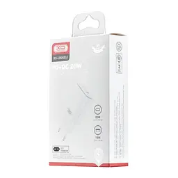 Мережевий зарядний пристрій XO L90A EU PD20W + QC18W Fast charging with light Білий - мініатюра 2