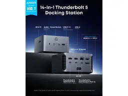 Док-станція ANKER Prime Docking Station 14-in-1 Black (A83B53A1) - мініатюра 4