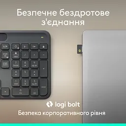 Клавіатура Logitech Slim Solar+ for Business Wireless/Bluetooth Graphite (920-013779) - мініатюра 6