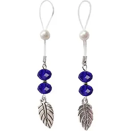 Сексуальні прикраси для сосків Art of Sex Nipple Jewelry Leaf із листочком, колір синій