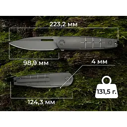 Ніж складаний туристичний Weknife Hull (9.9 см) Bohler M390 / Titanium сірий - мініатюра 13