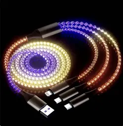 Зарядний пристрій No Brand 3в1 USB to Lightning/Type-c/Micro USB 1 м White (V4T-0031-98) - мініатюра 4