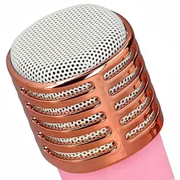 Портативна колонка-караоке + 2 мікрофони, Bluetooth, USB, TF, AUX, T7, Рожевий / Бездротова колонка / Bluetooth-колонка - мініатюра 6