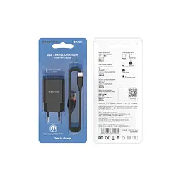 Зарядний пристрій BOROFONE BA20A Sharp USB + кабель USB–Micro-USB 5P 10.5 Вт чорний (6931474702135) - мініатюра 3