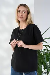 Футболка для вагітних та годуючих мам з горизонтальним секретом годування Goldie XL Юла Мама чорний - мініатюра 9