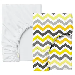 Набір простирадло на резинці 90х200 WHITE / YELLOW ZIGZAG COSAS (4822052058596)