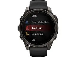 Спортивний годинник Garmin Fenix 8 47mm AMOLED Sapphire Carbon Gray DLC Titanium w. Black/Pebble Gray S. Band (010-02904-20/21) - мініатюра 5